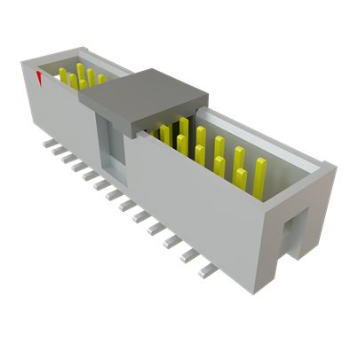 Samtec HTST Series Vertical Surface, Through Hole PCB Header, 26 Contact(s), 2.54 mm Pitch, 2 Row, Shrouded