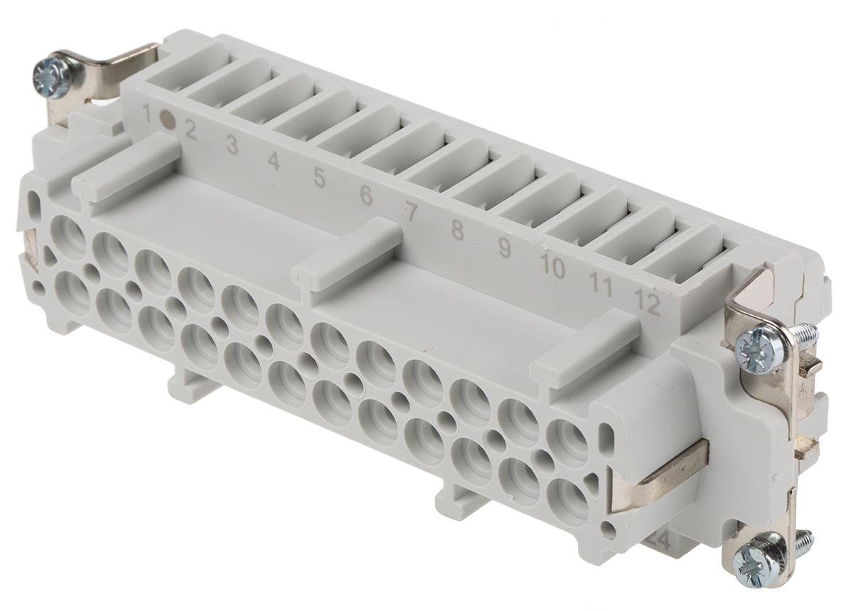 EPIC Heavy Duty Power Connector Insert, 16A, Female, H-BE Series, 24 Contacts