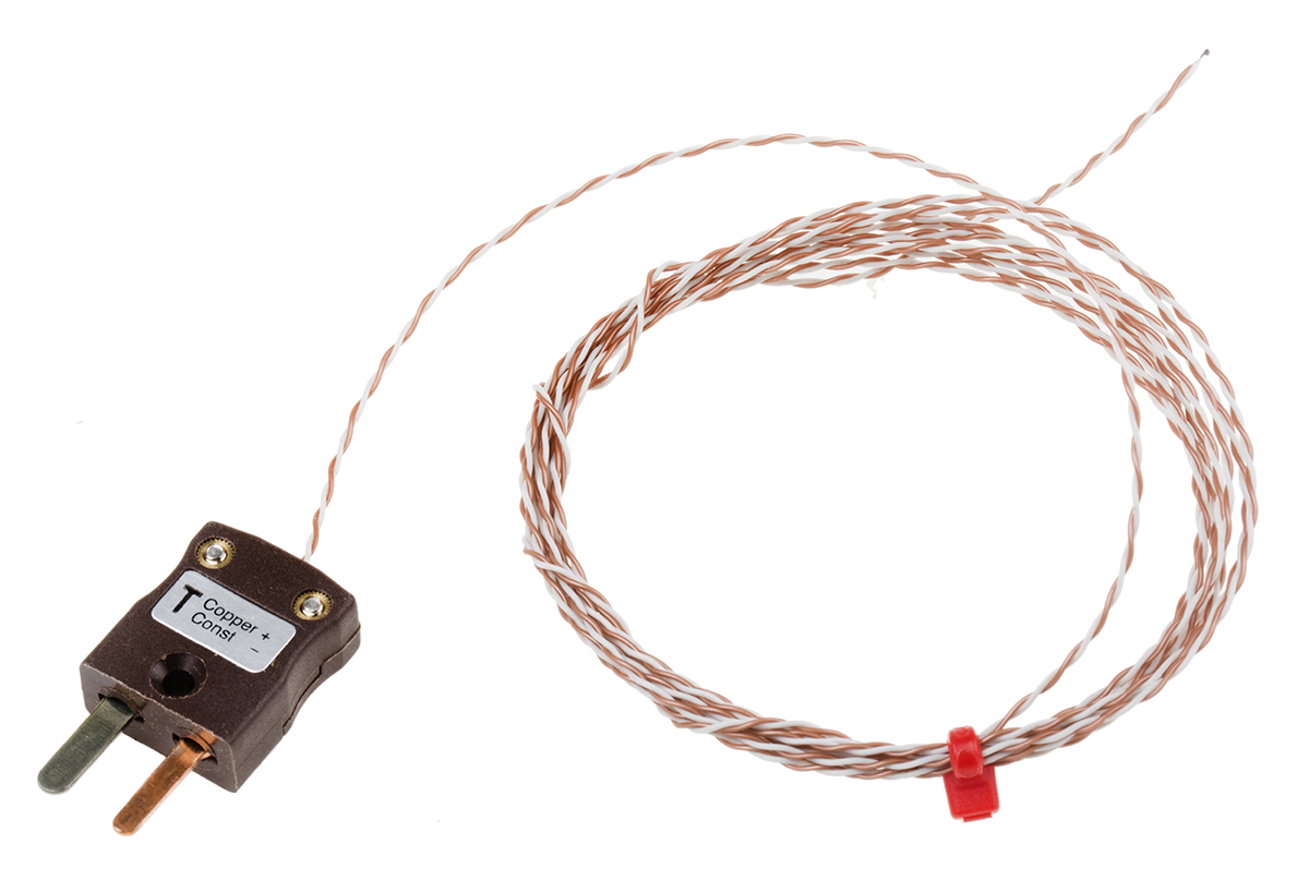 RS PRO Type T Exposed Junction Thermocouple 2m Length, 1/0.2mm Diameter → +250°C