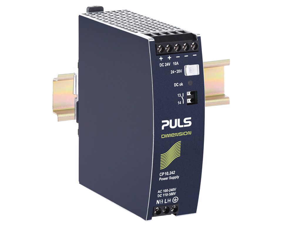 PULS CP10 DIN Rail Power Supply, 240V ac, dc Input, 24V dc Output, 10A Output, 240W