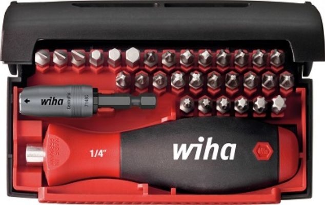 Wiha Bit Holder 33 Pieces, Hexagon, Phillips, Pozidriv, Slotted, Torx