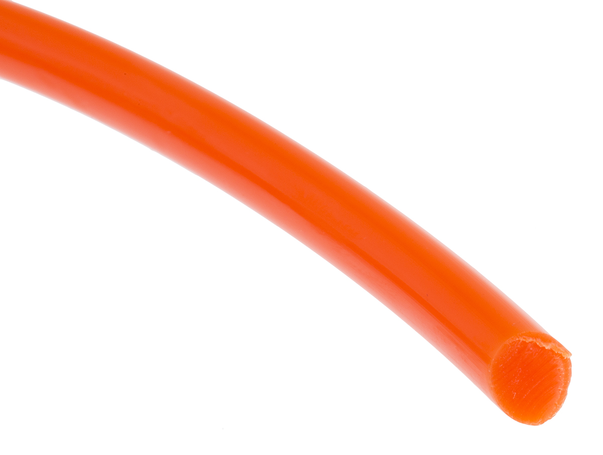 RS PRO 5m 6.3mm diameter Orange Round Polyurethane Belt for use with 38mm minimum pulley diameter