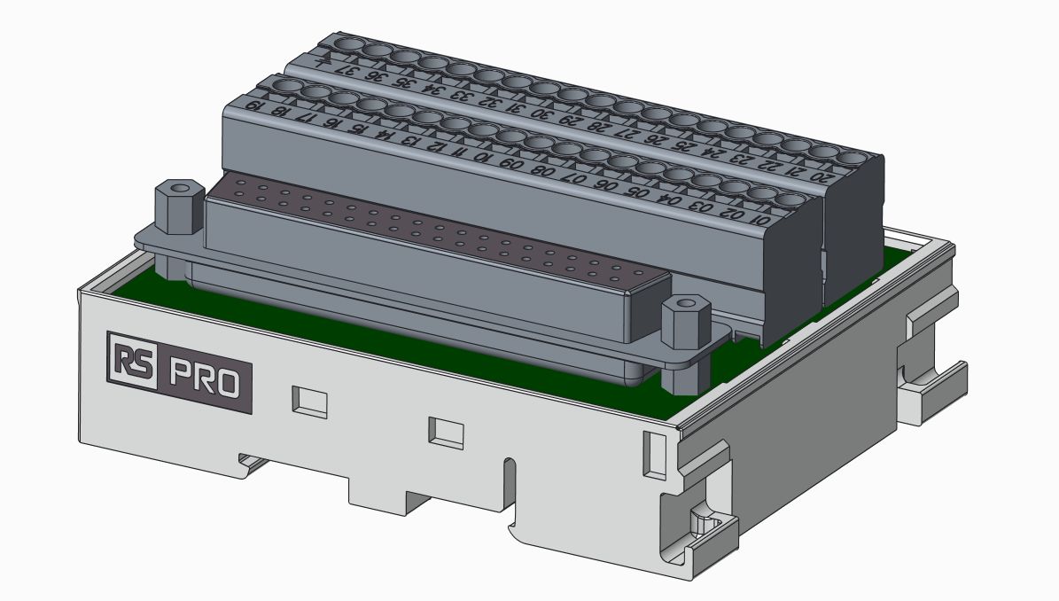 RS PRO 37-Contact Female Interface Module, D-sub Connector, DIN Rail Mount, 1A