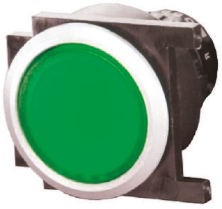 EAO Green Illuminated Momentary Push Button Head, IP65