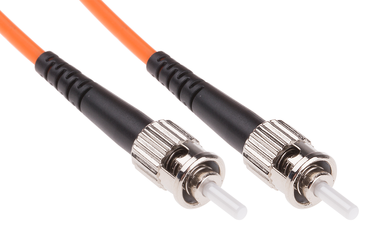 RS PRO ST to ST Simplex Multi Mode OM1 Fibre Optic Cable, 62.5/125μm, Orange, 50m