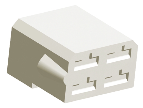 TE Connectivity, AMP FASTIN-FASTON 4 Way Nylon 66 Crimp Terminal Housing, 6.35mm Tab Size, Natural