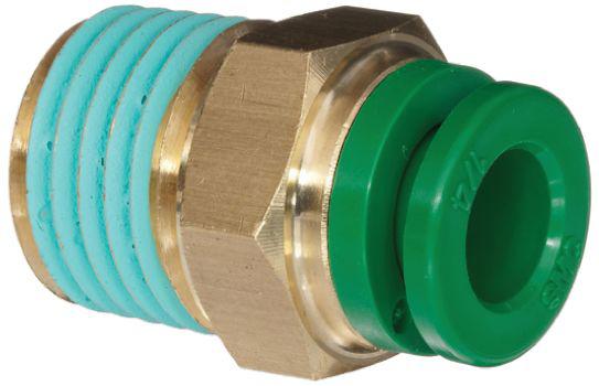 SMC KR Series Straight Threaded Adaptor, R 1/4 Male to Push In 12 mm, Threaded-to-Tube Connection Style