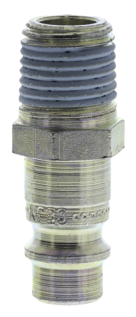 CEJN Steel Male Pneumatic Quick Connect Coupling, R 1/4 Male Threaded