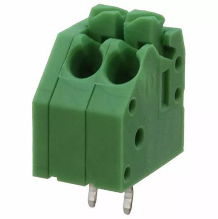 Phoenix Contact PTSA 1.5/ 2-3.5-F Series PCB Terminal Block, 3.5mm Pitch, Through Hole Mount, Solder Termination