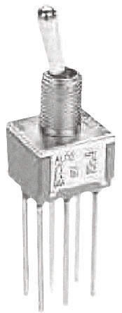 TE Connectivity Toggle Switch, PCB Mount, On-On-(On), DPDT, Through Hole Terminal