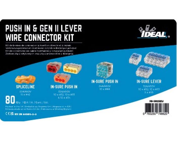 Ideal Industries Connector kits Series Connector, 2,3,4,5,6-Way, 32A, 4mm² Wire, Lever, Push-In Termination