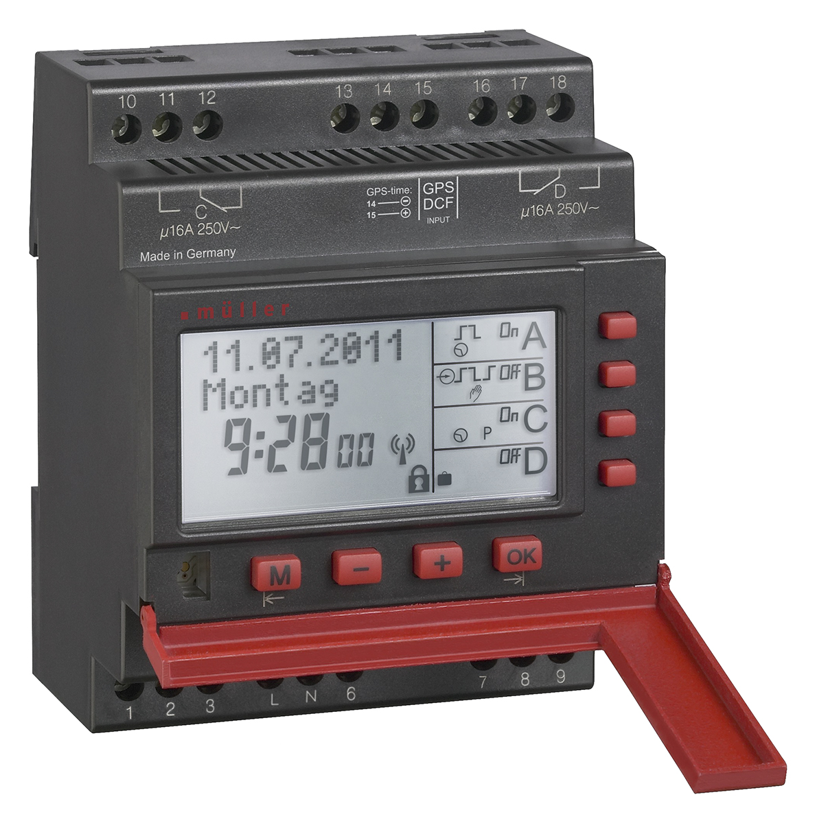 Muller Digital DIN Rail Time Switch 230 V ac, 2-Channel