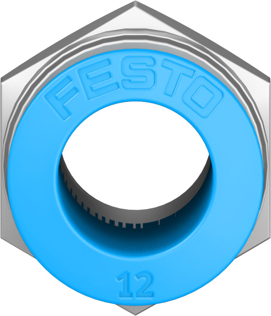 Festo QS Series Straight Threaded Adaptor, R 3/8 Male to Push In 12 mm, Threaded-to-Tube Connection Style, 153009
