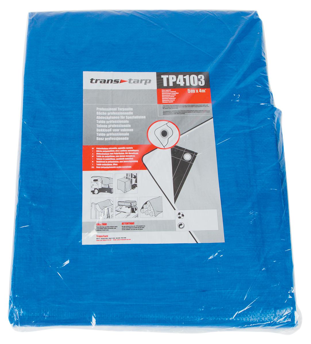 RS PRO Blue Polyethylene Tarpaulin 5m x 4m