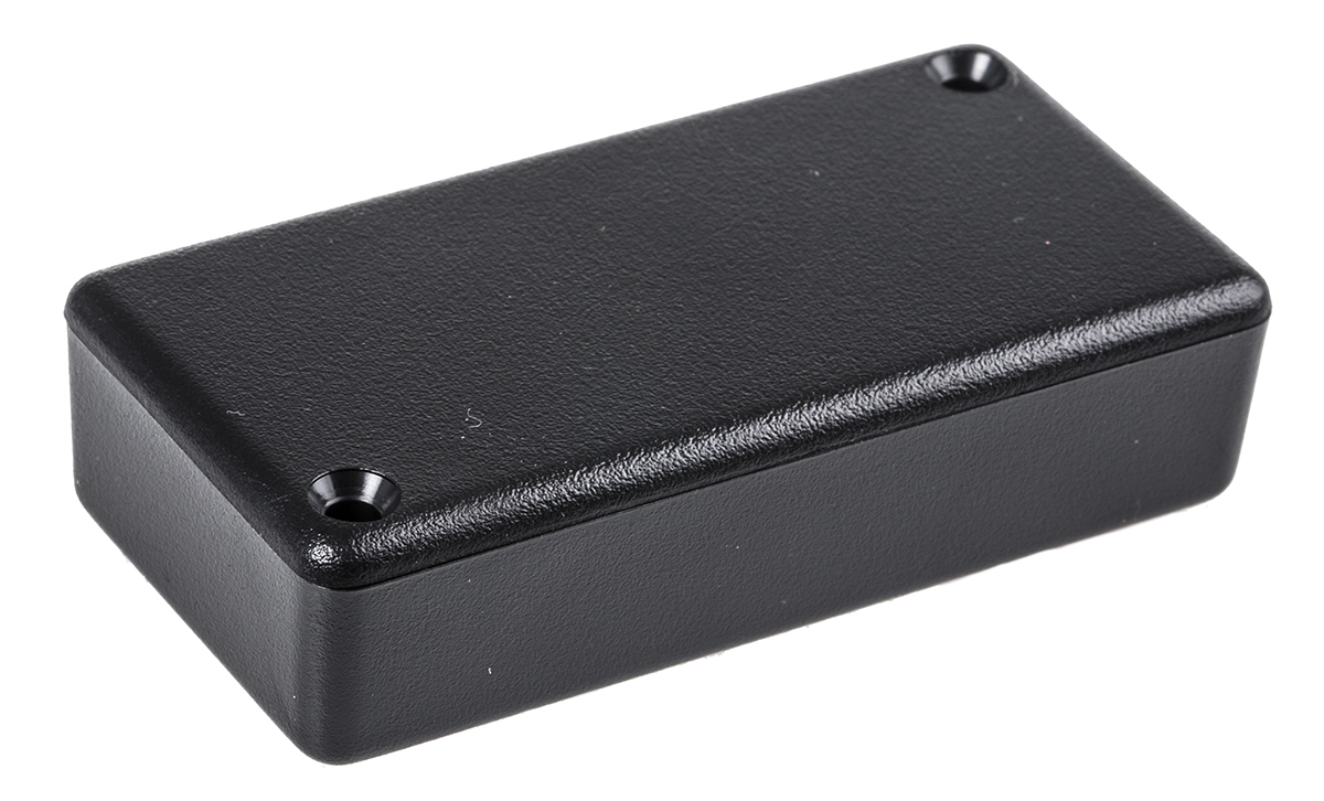 Hammond 1551 Series Black ABS Enclosure, IP54, Black Lid, 80 x 40 x 20mm