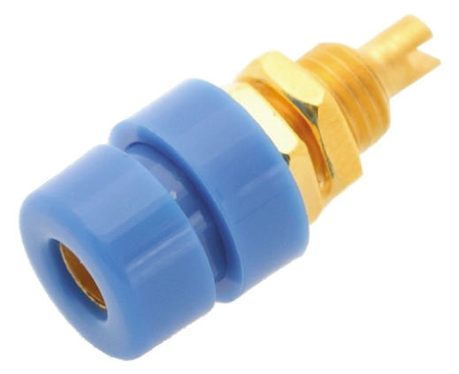 Hirschmann Test & Measurement Blue Female Banana Socket, 4 mm Connector, Solder Termination, 32A, 30 V ac, 60V dc, Gold