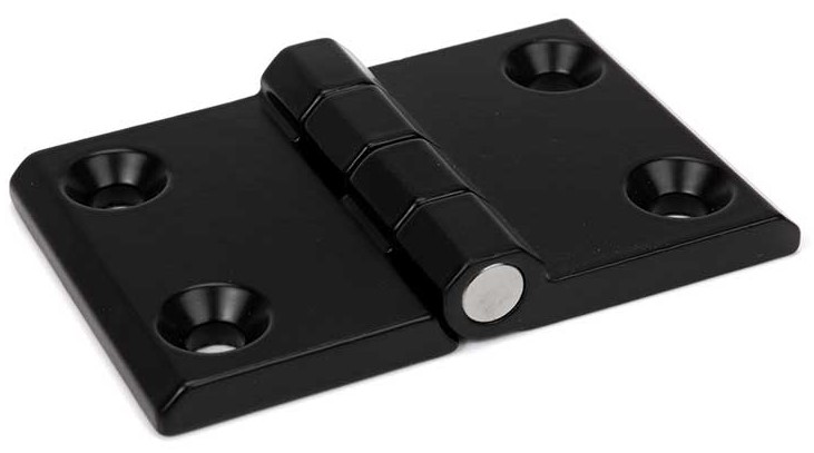 RS PRO Matt Die Cast Zinc Back Flap Hinge with a Fixed Pin, Screw Fixing, 50mm x 76mm x 11.5mm