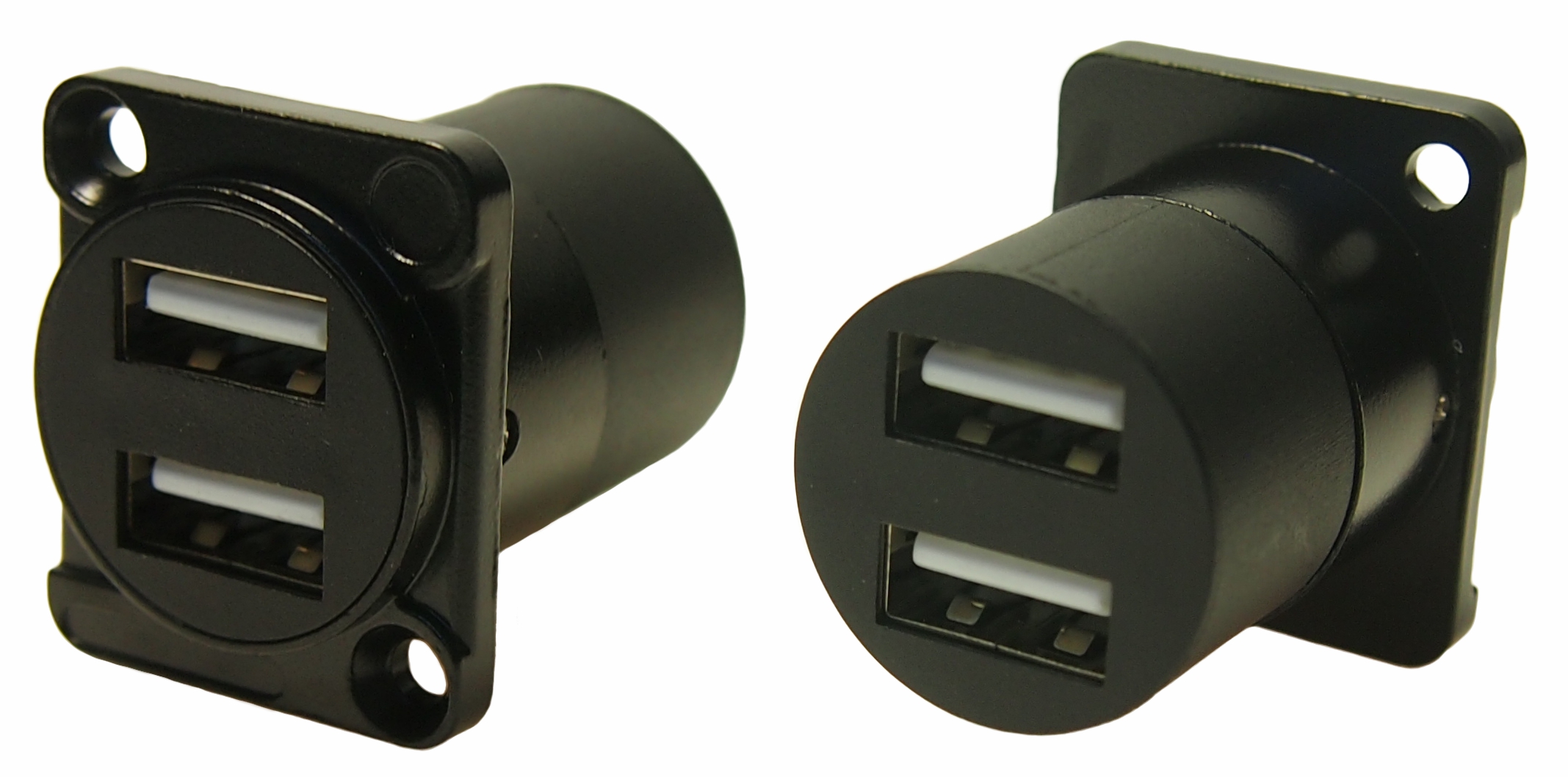 RS PRO Straight, Panel Mount, Female to Male- Dual Port Type USB 2.0 2 USB Connector
