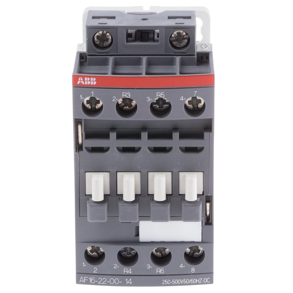ABB AF16 Contactor, 250/500 V ac/dc Coil, 4-Pole, 7.5 kW 500 V, 2 NO/2 NC, 690V