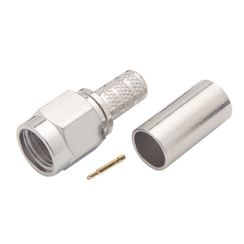 L-Com BAC Series, Plug SMA Connector, Crimp Termination, Straight Body