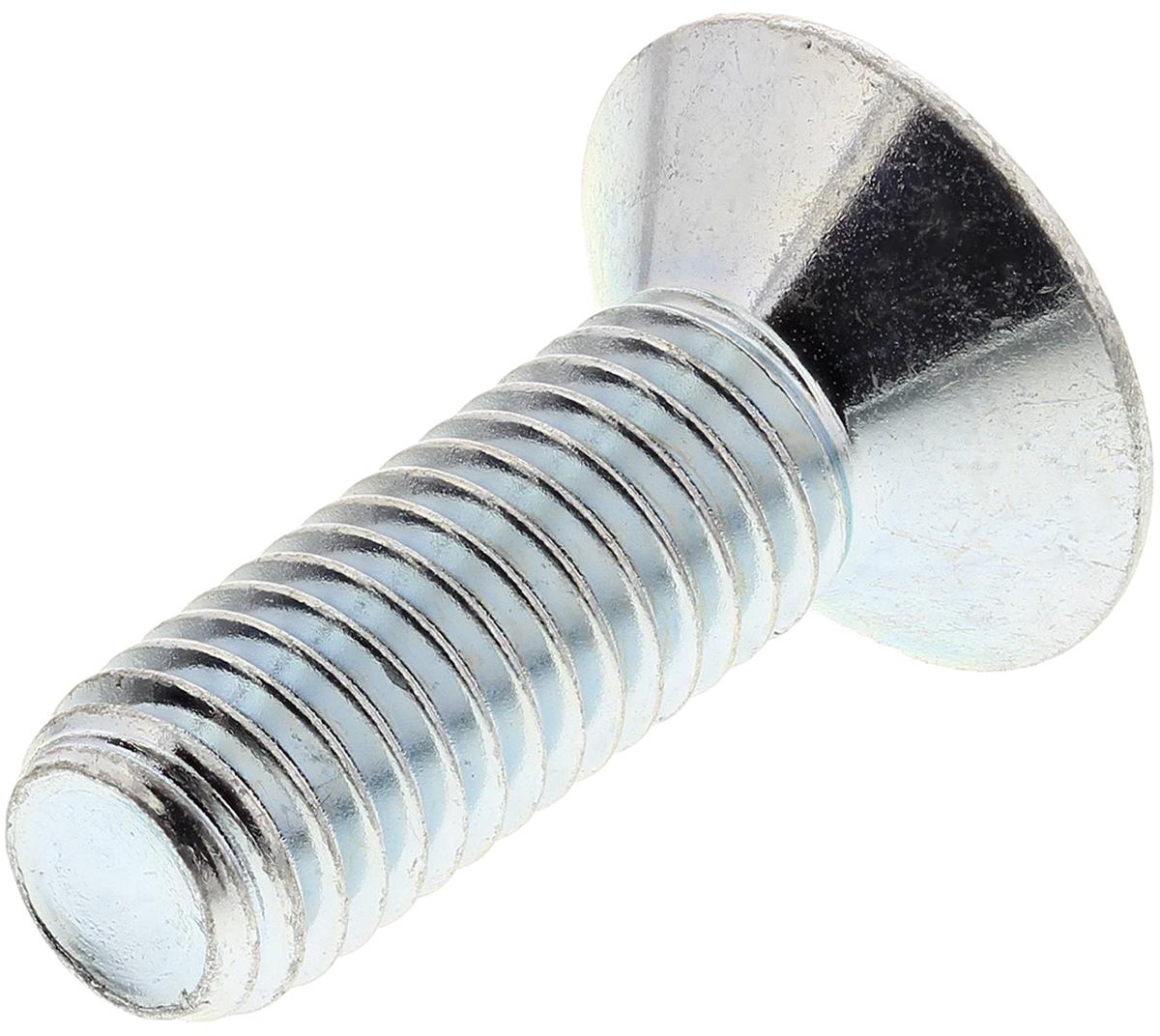 RS PRO Bright Zinc Plated Steel Hex Socket Countersunk Screw, DIN 7991, M6 x 45mm
