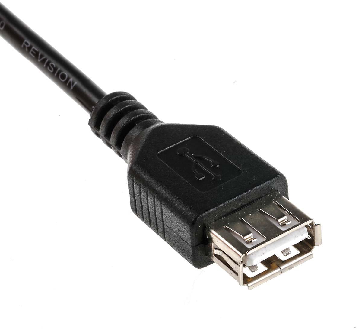 RS PRO USB 2.0, Male USB A to Female USB A, 250mm