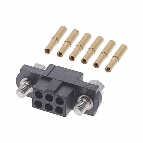 HARWIN M80 Series Straight PCB Socket, 6-Contact, 2-Row, 2mm Pitch, Crimp Termination