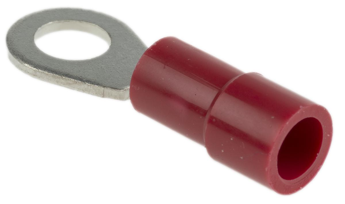 RS PRO Insulated Ring Terminal, 4.3mm Stud Size, 0.5mm² to 1.5mm² Wire Size, Red