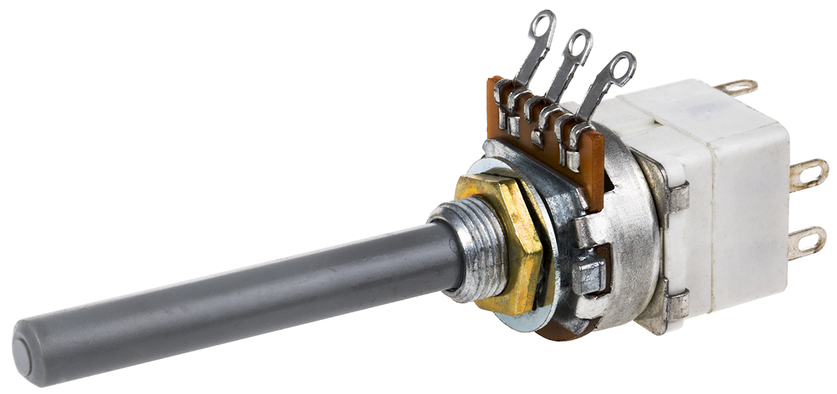 TE Connectivity 23 470kΩ Rotary Potentiometer 1-Gang Panel Mount, 1624211-2