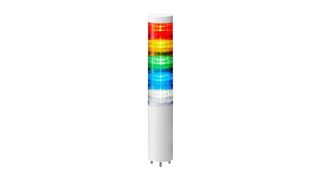 Patlite LR Series Multicolour Signal Tower, 5 Lights, 24 V dc, Direct Mount