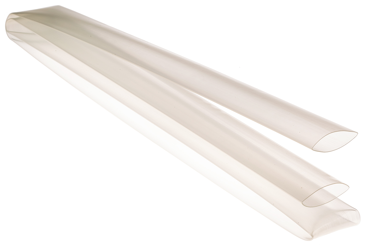 TE Connectivity Heat Shrink Tubing, Clear 25.4mm Sleeve Dia. x 1.2m Length 2:1 Ratio, RNF-100 Series