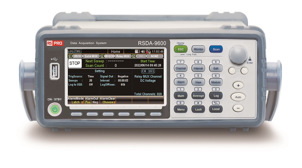 RS PRO Data Acquisition System, 20 Channel(s), GPIB, LAN, USB, 6.5 digit - UKAS Calibration