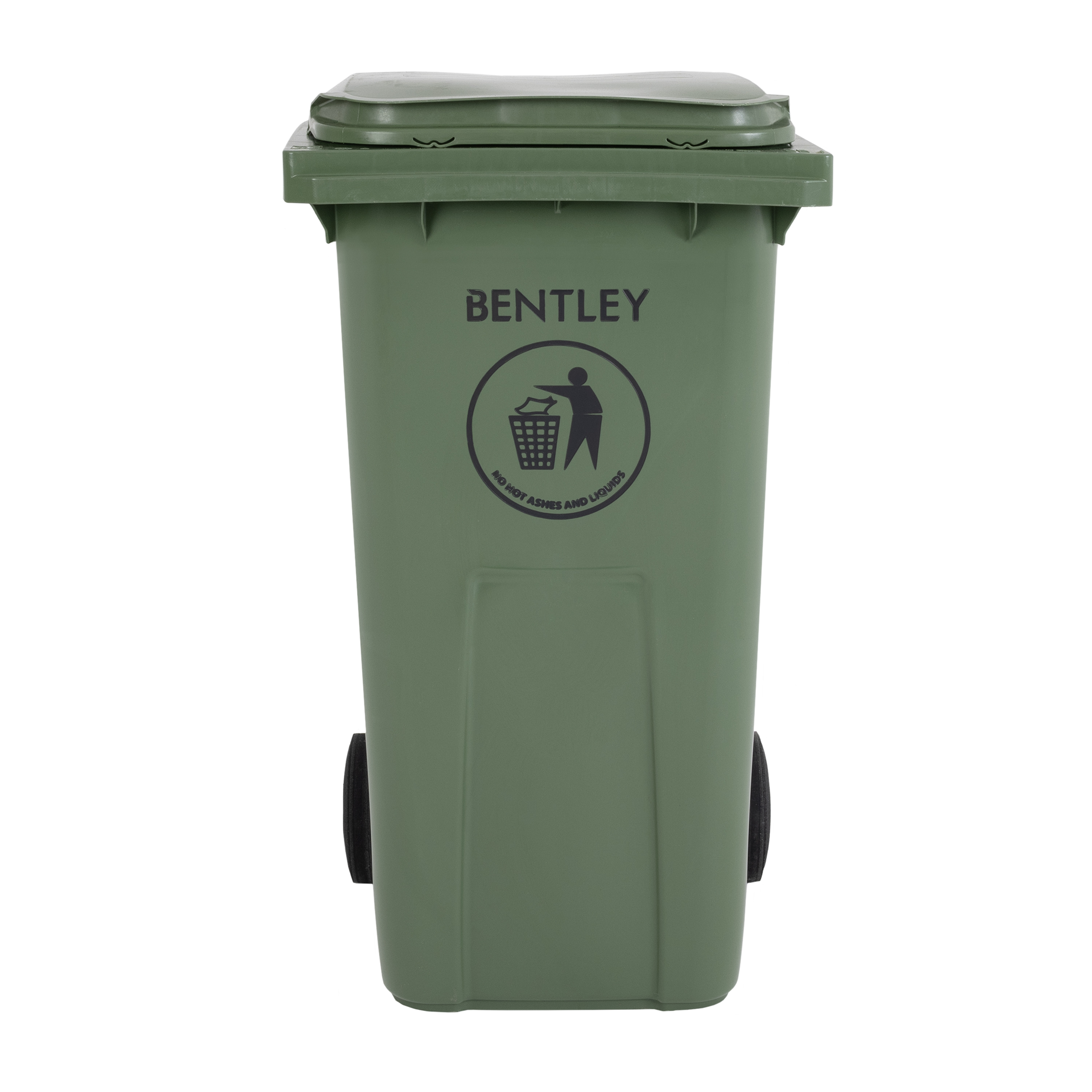 RS PRO 240L Green Flip Plastic Wheelie Bin Waste Bin