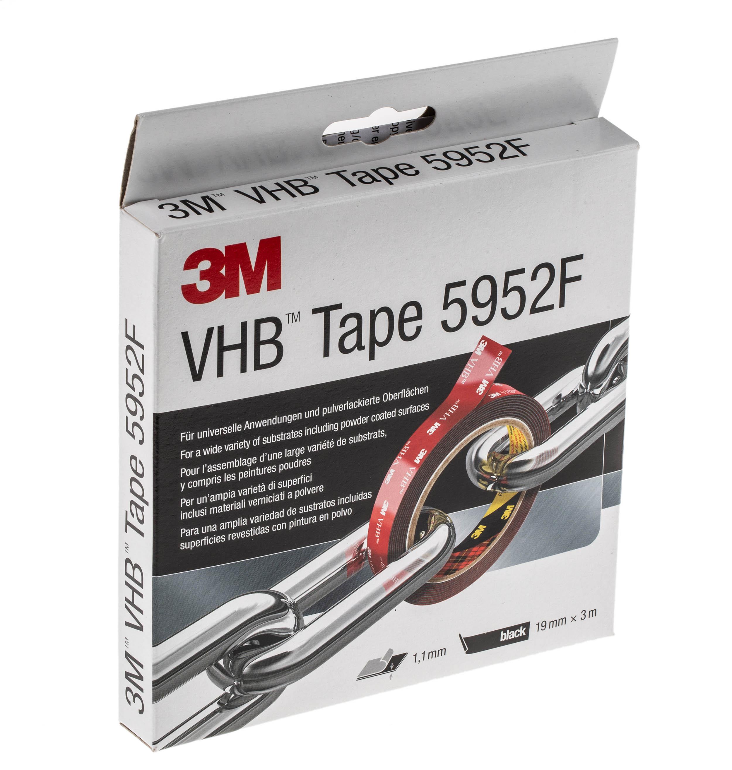 3M 5952F, VHB™ Black Foam Tape, 19.0mm x 3.0m, 1.10mm Thick