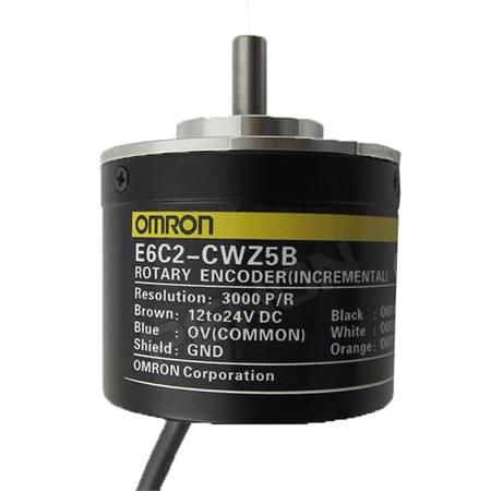 Omron E6C2-C Series Incremental Incremental Encoder, 360 ppr, NPN Open Collector Signal, Radial, Thrust Type, 6mm Shaft
