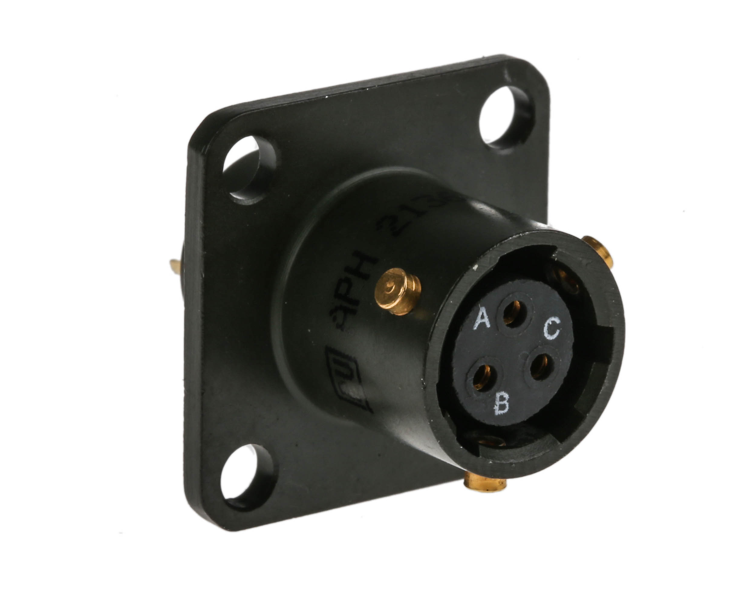 Amphenol Limited, 62GB 3 Way Box Mount MIL Spec Circular Connector ReceptacleOlive, Socket Contacts,Shell Size 8,