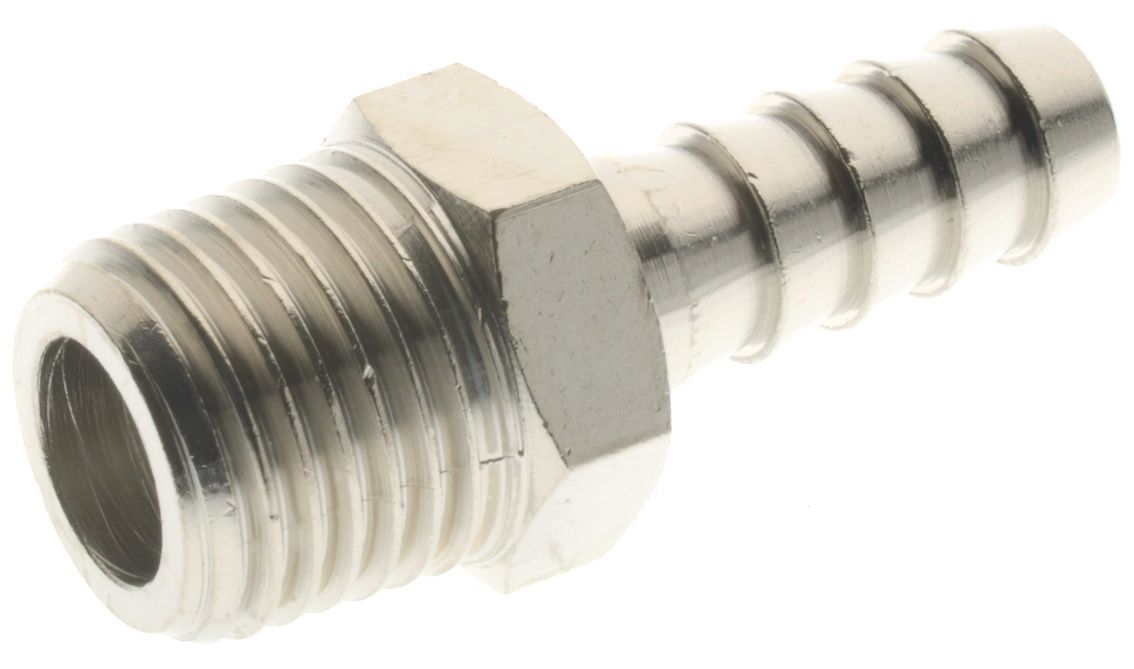 RS PRO Hose Connector, BSPT 1/8in 8mm ID, 150 bar