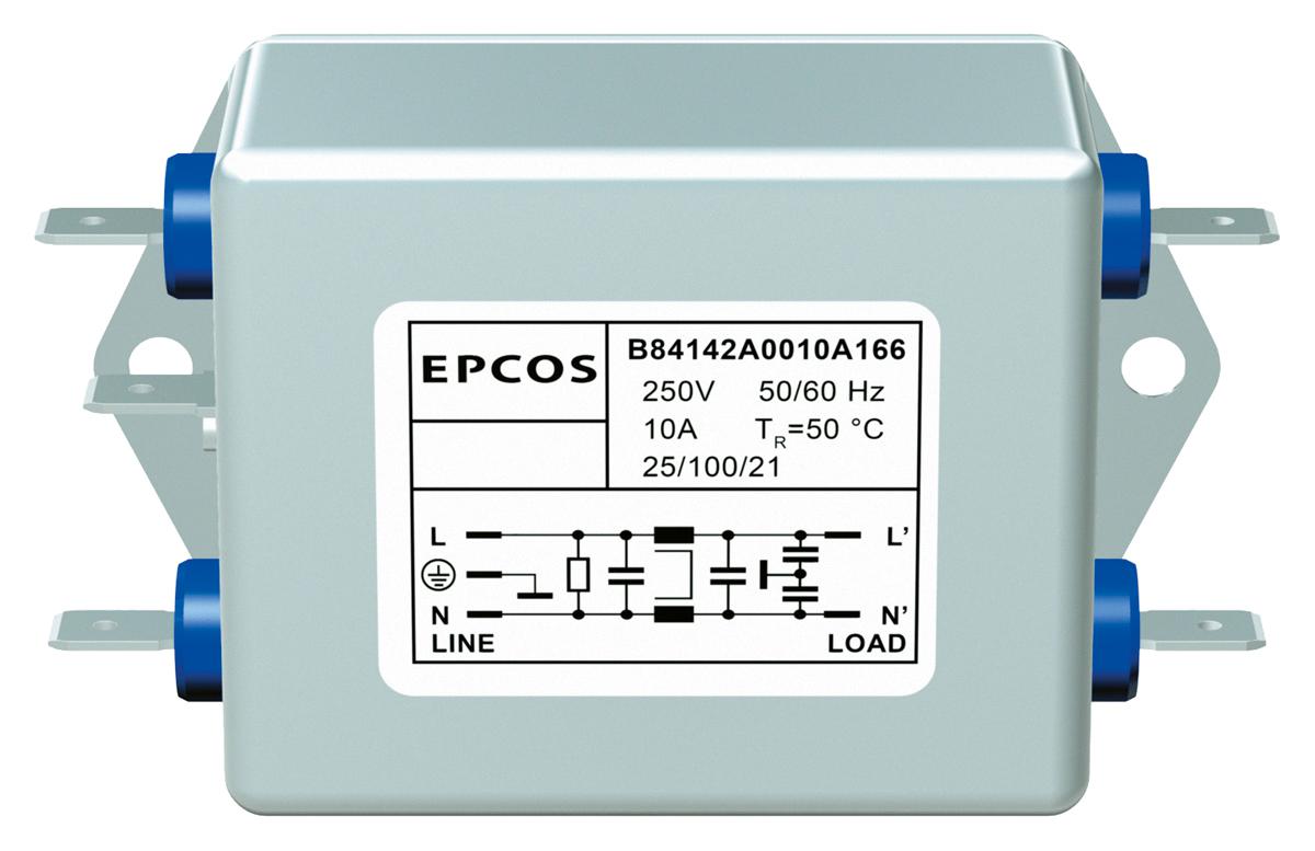 EPCOS, B84142-A 20A 250 V ac/dc 60Hz, Flange Mount EMC Filter, Screw, Single Phase