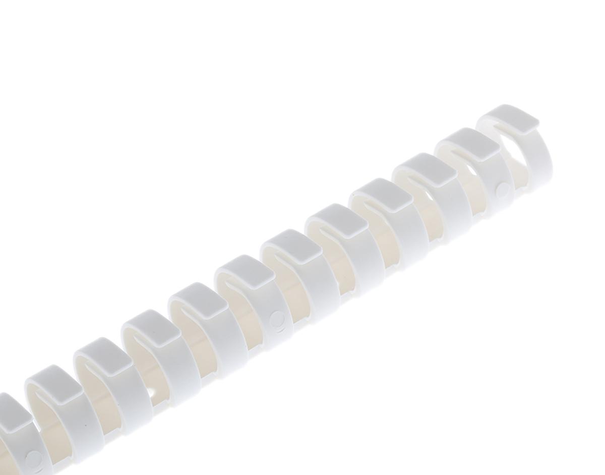 HellermannTyton HTC White Slotted Flexible Panel Trunking - Flexible Slot, W24 mm x D20mm, L0.5m, Plastic