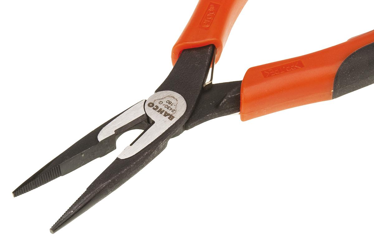 Bahco 2430G Long Nose Pliers, 160 mm Overall, Straight Tip, 51mm Jaw