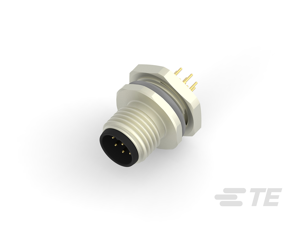 TE Connectivity Circular Connector, 8 Contacts, Front, M12 Connector, Plug, Male, IP67, M12 Series
