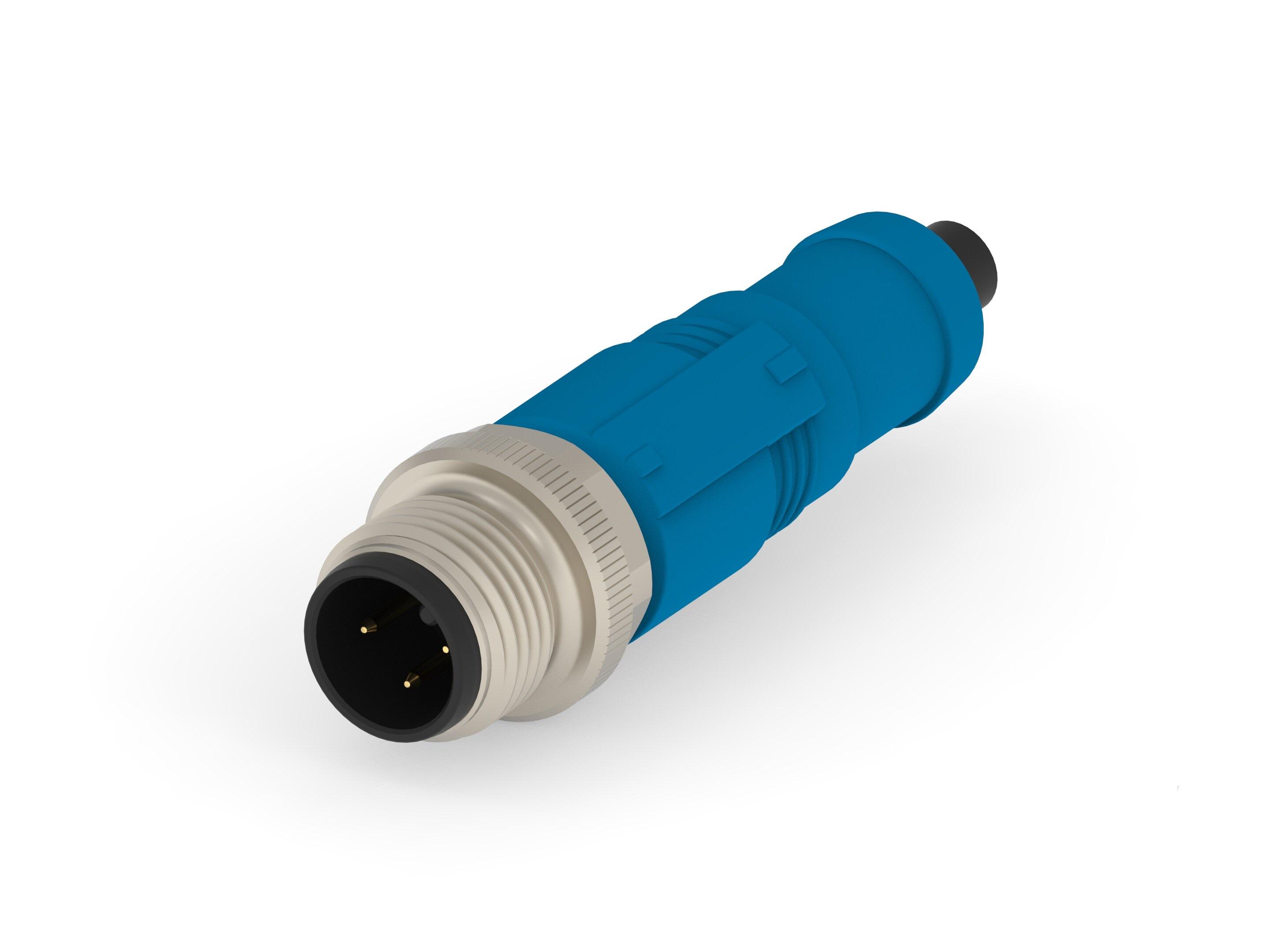 TE Connectivity Male 4 way M12 Plug to M12 Pigtail Cable Assembly, 1.5 m