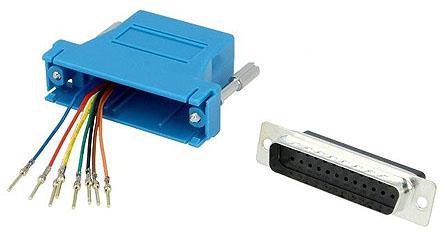 MH Connectors D-sub Adapter Male 25 Way D-Sub to Female RJ45