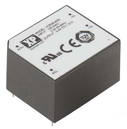 XP Power Switching Power Supply, VCE05US05, 5V dc, 1A, 5W, 1 Output, 80 → 264V ac Input Voltage