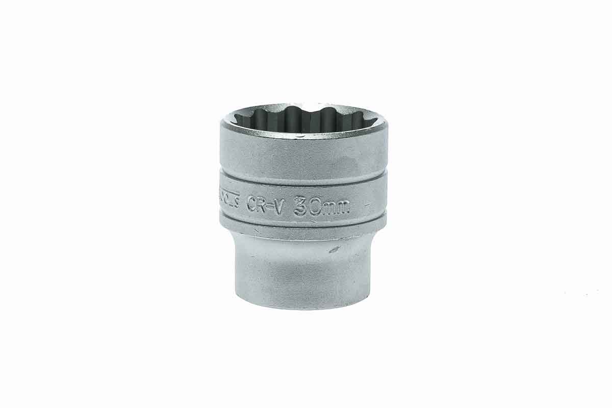 Teng Tools 1/2 in Drive 30mm Standard Socket, 12 point, 43 mm Overall Length