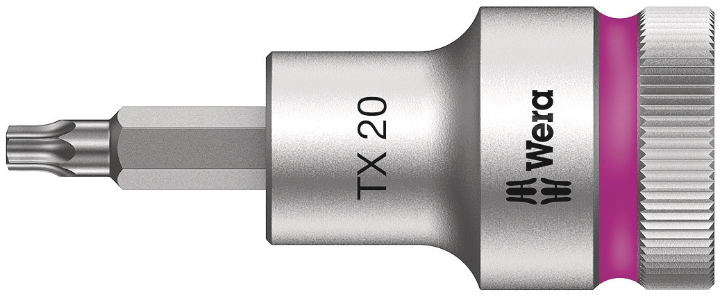 Wera 1/2 in Drive Bit Socket, Torx Bit, T20, 60 mm Overall Length