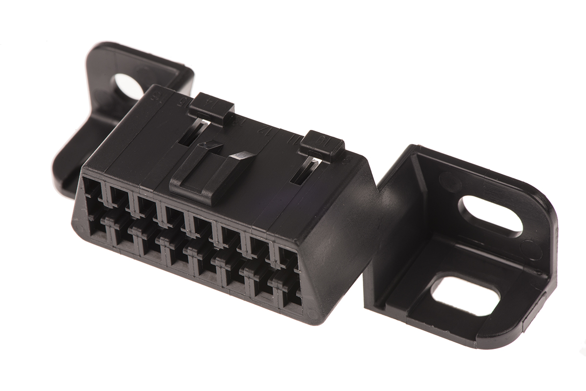 Delphi, Metri-Pack OBD II Automotive Connector Socket Black Cable Mount 16 Way, Crimp Termination 12110250