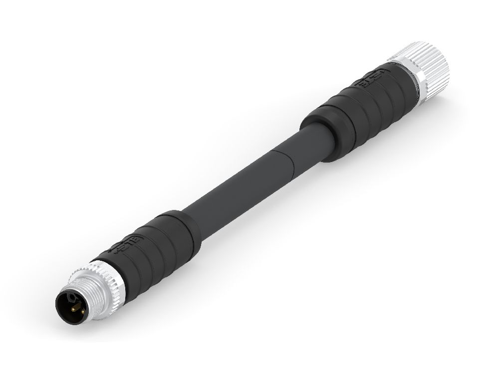 TE Connectivity Male 5 way M12 to Female 5 way M12 Sensor Actuator Cable, 5 m