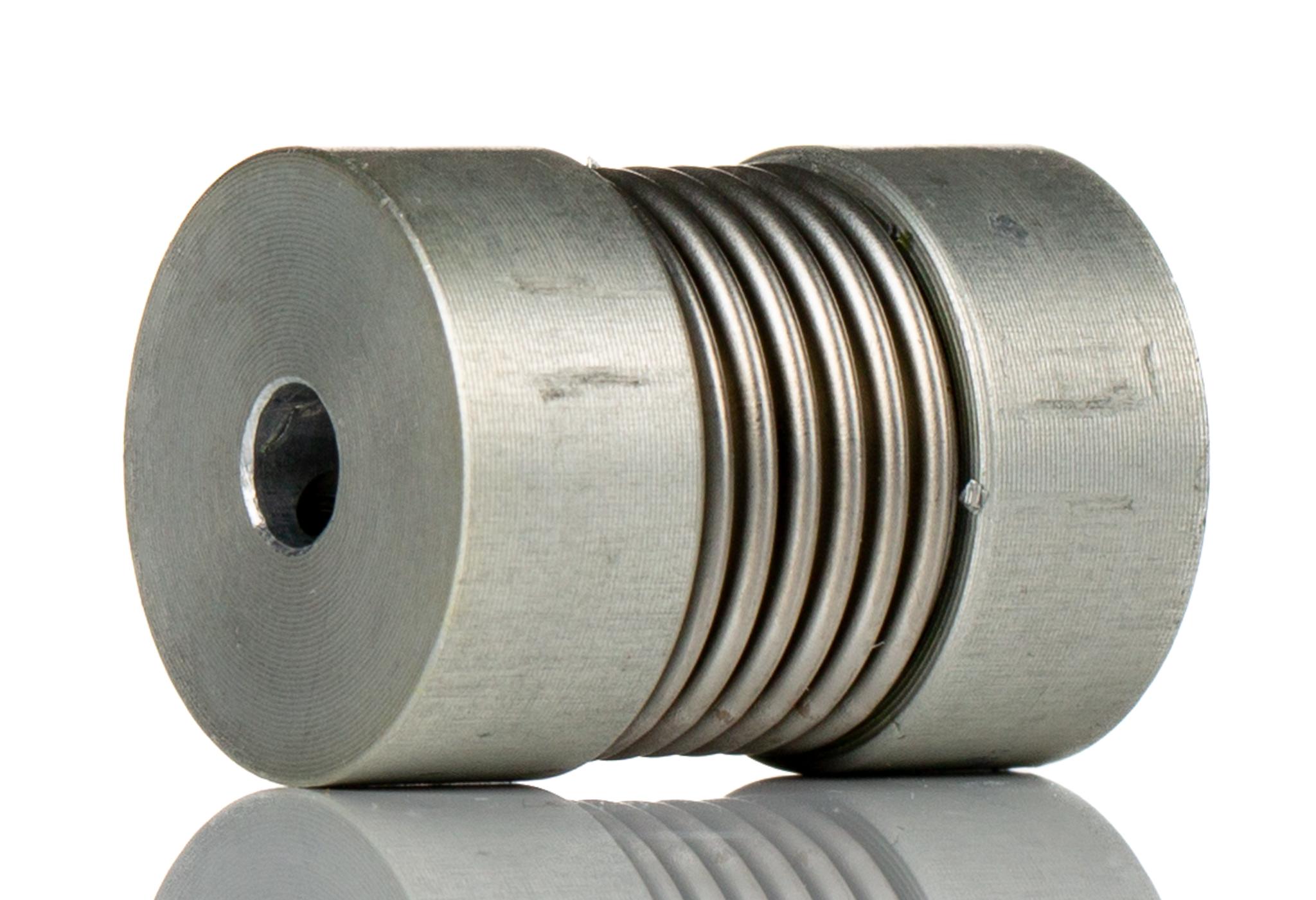 Huco Bellows Coupling, 16mm Outside Diameter, 4mm Bore, 21mm Length Coupler