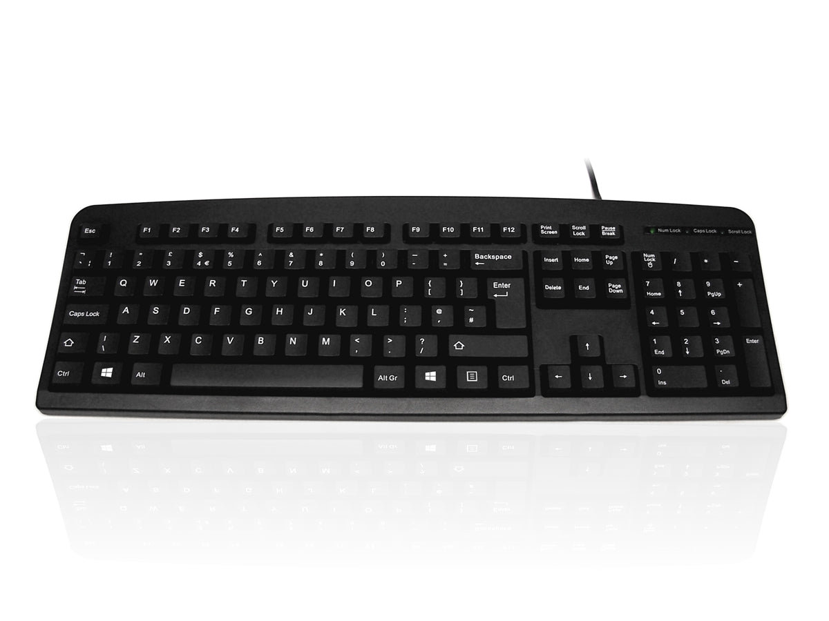 Ceratech KYBAC201-PS2BLK Wired PS/2 Multimedia Keyboard, QWERTY (UK), Black